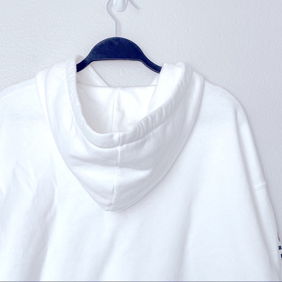 American Eagle Oversized White Hoodie Drawstring Sweatshirt Size Small - Picture 8 of 11